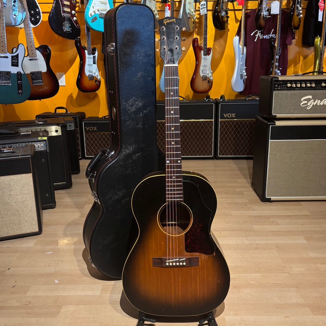 VINTAGE - Gibson LG-1 Acoustic 2 Tone Burst w/ NEW Profile Hard Shell Case (1957) - USED