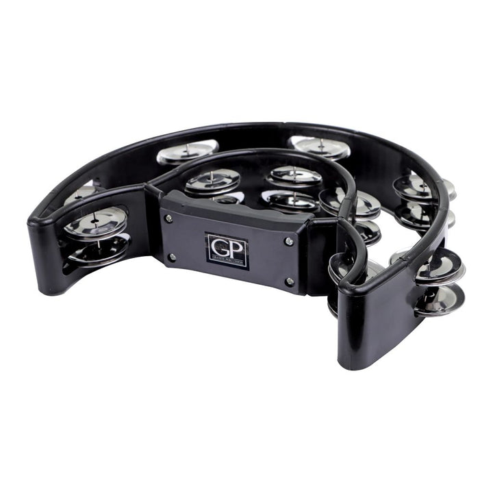 Granite Percussion Heavy Duty Half-moon Tambourine with Inside Row - Black