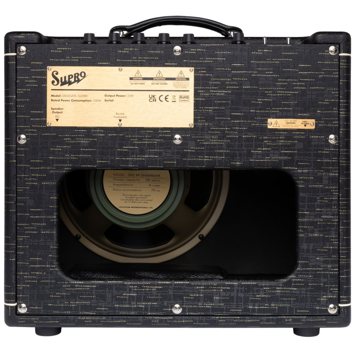 Supro 1620RCBLK Delegate Custom 1 x 12-inch 25-watt Tube Combo Amplifier - Black