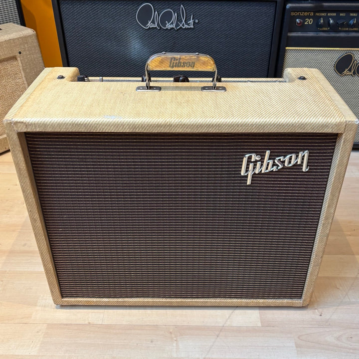 VINTAGE 1960 Gibson Lancer GA-6, 14- ish  Watt Tube Amp (Blonde Tweed) - USED