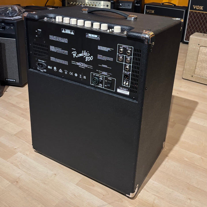Fender - Rumble 800 Black & Silver 800 Watt 2x10" Bass Combo Amplifier w/ Footswitch - USED