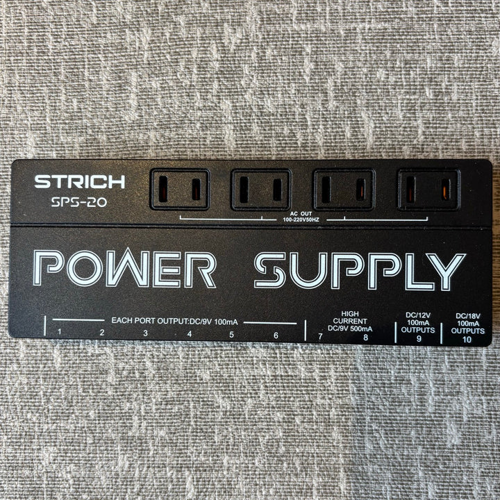 Strich - SPS-20 Pedal Power Supply w/ 7x Barrel Jack Jumper PWR Cables - USED