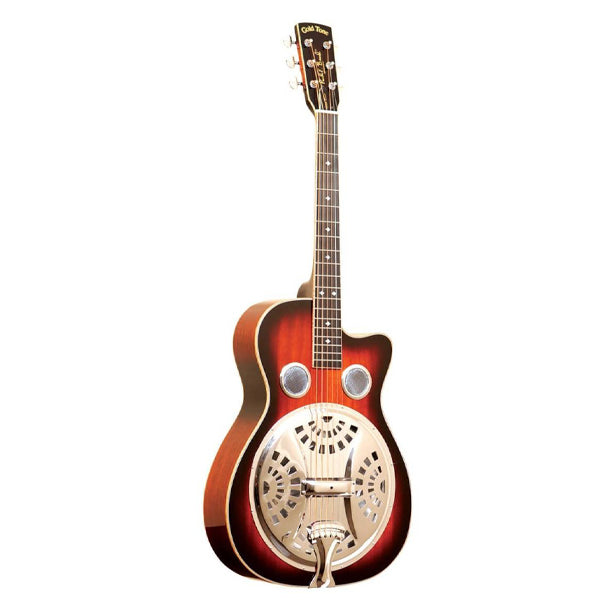 The cutaway version Gold Tone's PBR has a handsome mahogany body and neck finished in a rich tobacco sunburst. It's equipped with the famed Paul Beard "open" soundwell, resonator cone and spider bridge. This combination produces the sweet wood-and-metal tone that's so ideal for country blues and fingerstyle solos.