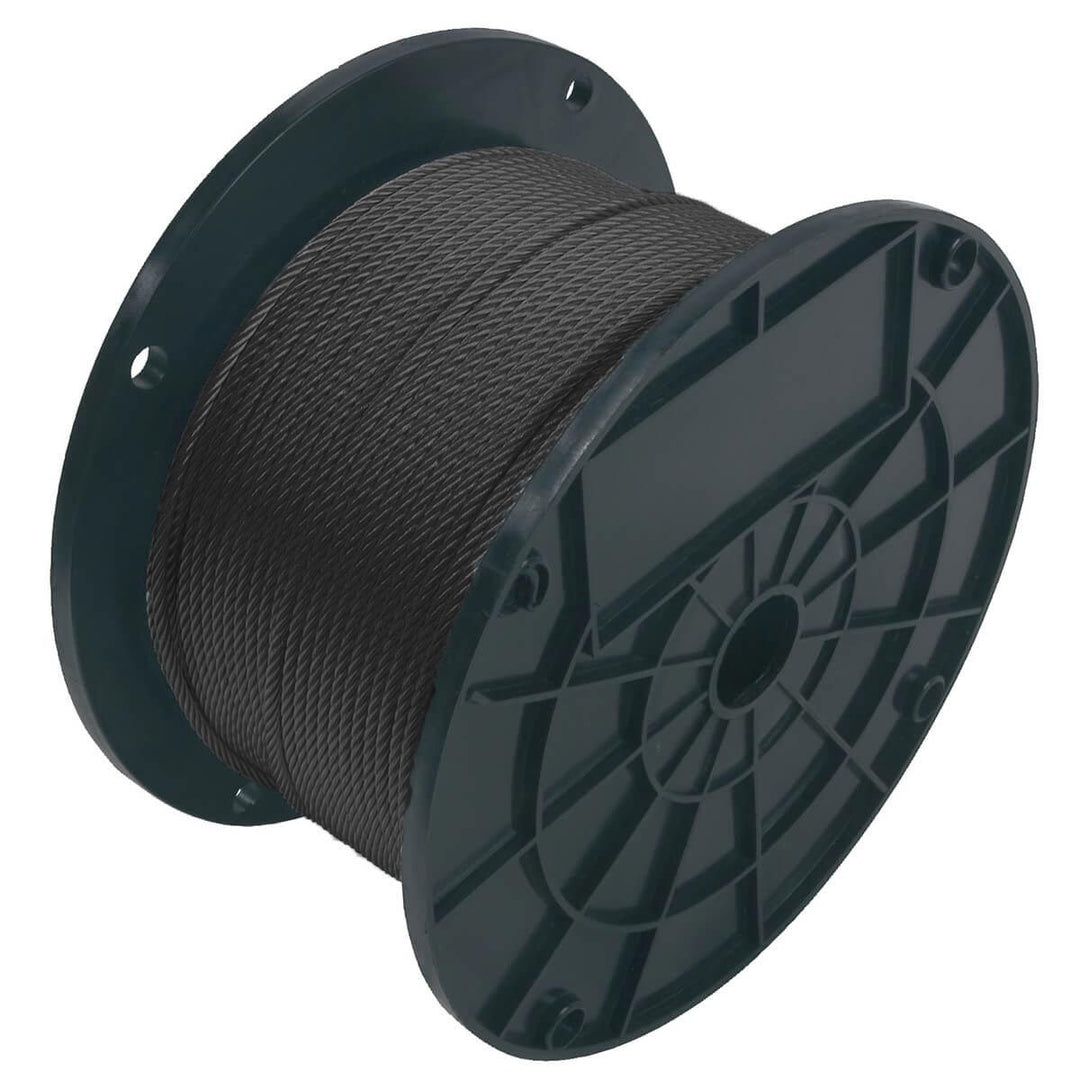Burger 11677BLPP-250 Galvanized 1/16in 7x7 Aircraft Cable - Black - 250ft