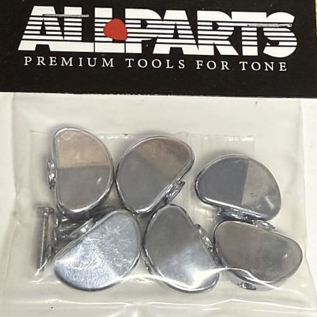 Allparts TK-7729-010 Grover Chrome Kidney Buttons, SET OF 6