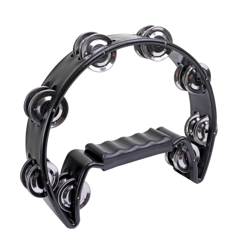 Granite Percussion Half-moon Plastic Tambourine - Black