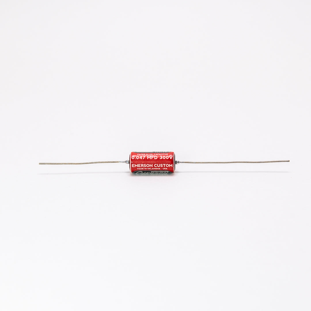Allparts EP-4400-S00  Emerson Custom Paper-in-Oil Capacitors - 0.047uf, Red & Cream - Single