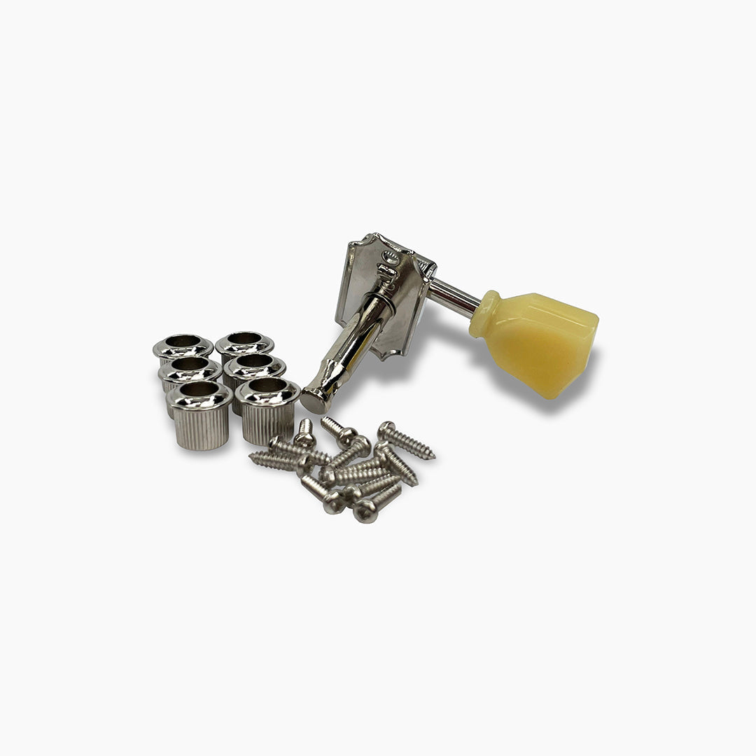 Allparts TK-7109-001 True Tune Vintage Style Tuners, 3x3, Nickel