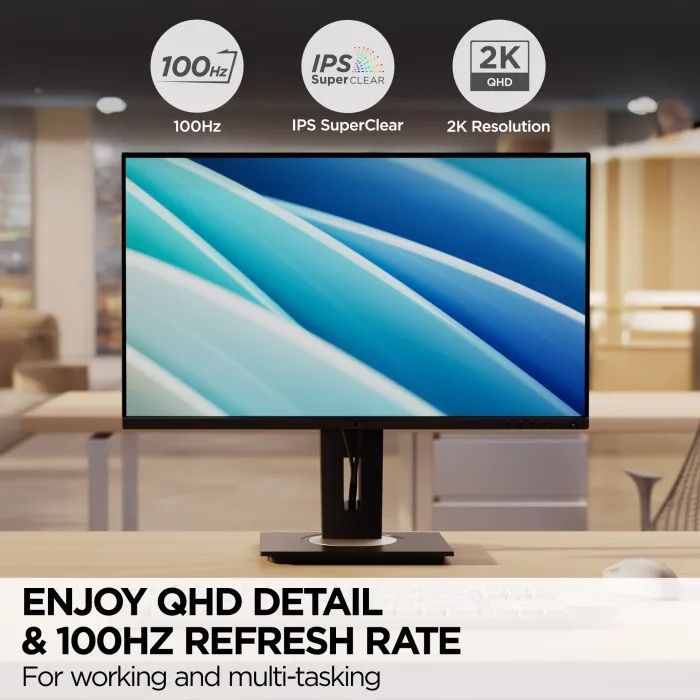 Viewsonic VG2748A-2K 27" Ergonomic IPS Monitor  QHD 1440p, Intelligent Sensing, HDMI, DP, VGA, USB Hub