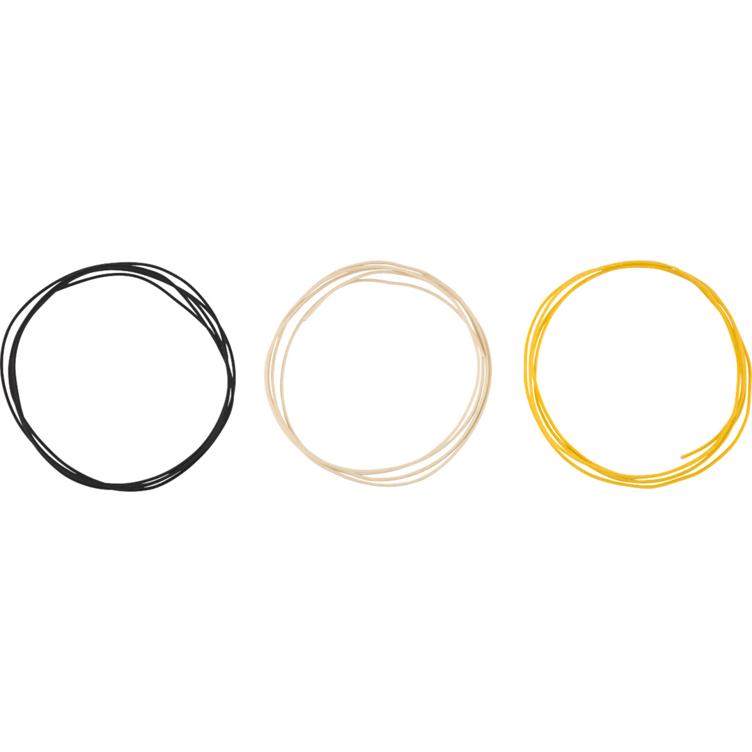 Fender Pure Vintage Cloth Wire -  22 AWG -  5′ Black -  White -  Yellow
