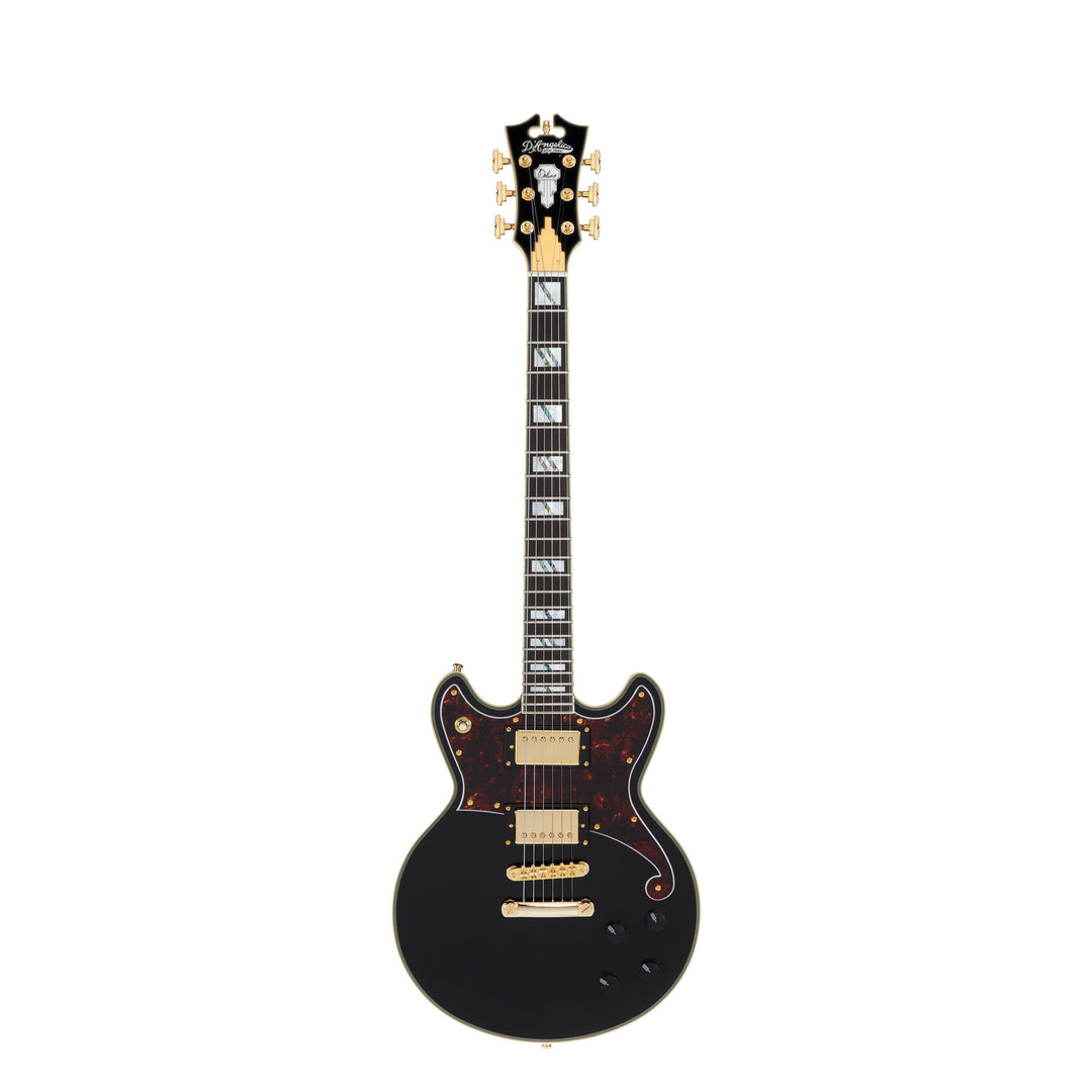 D'Angelico DADBRISBK2GS Deluxe Brighton Double Cutaway Solid Body Electric Guitar - Solid Black