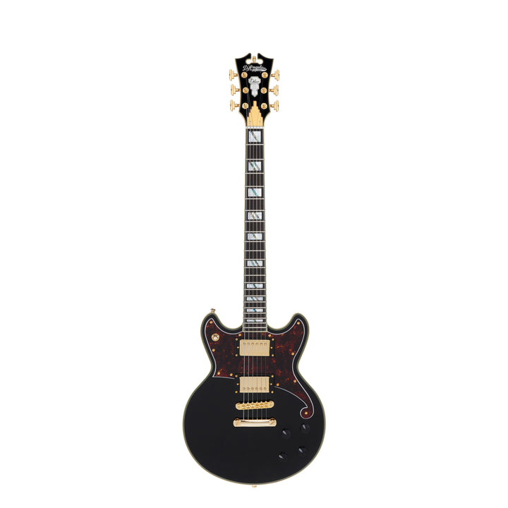 D'Angelico DADBRISBK2GS Deluxe Brighton Double Cutaway Solid Body Electric Guitar - Solid Black
