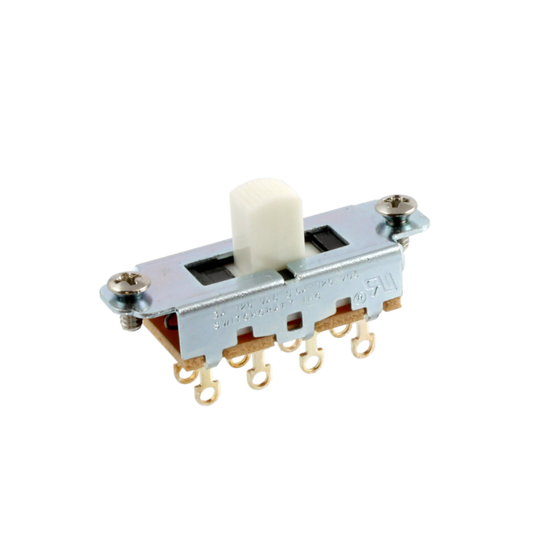 Allparts EP-0261-B25 Switchcraft White On-Off-On Slide Switch - 15 Piece Bulk Pack