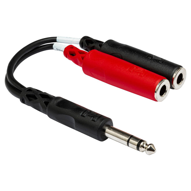Hosa Technology Stereo 1/4" Male to 2 1/4" Mono Female Cable (6")