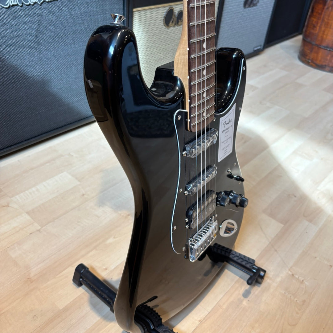 Fender - Standard Stratocaster HSS Laurel Fingerboard, Black Pickguard (Black-Demo) Electric Guitar
