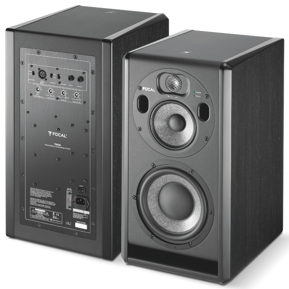 Focal TRIO 6 3-way active monitor - Black / 8" LF woofer + 5" midrange + 1" Beryllium tweeter + Dual Focus Mode - Black