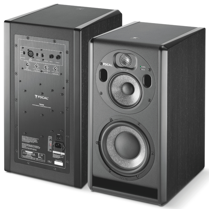 Focal TRIO 6 3-way active monitor - Black / 8" LF woofer + 5" midrange + 1" Beryllium tweeter + Dual Focus Mode - Black