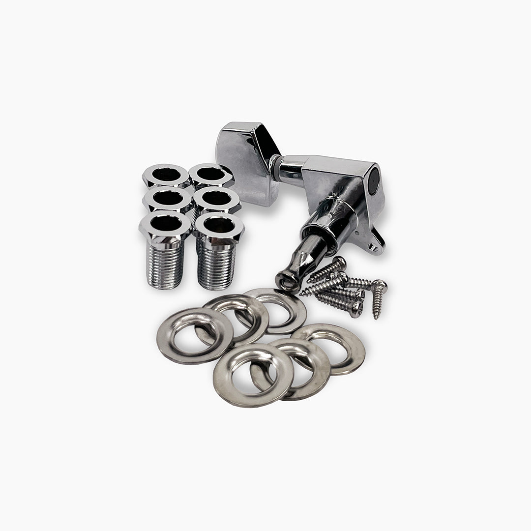 Allparts TK-7114-010 True Tune Mid Size Tuners, 3x3, Chrome