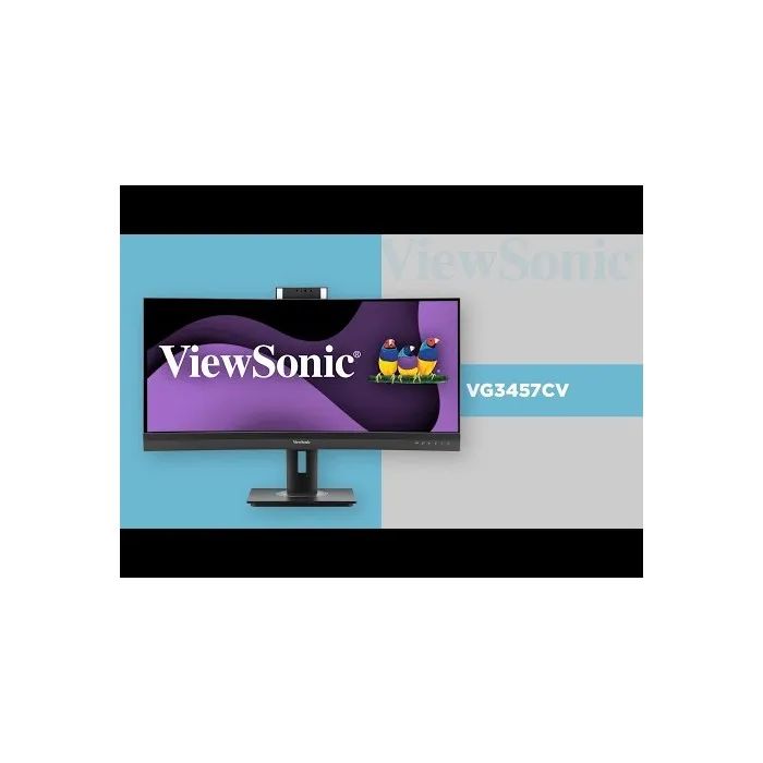 Viewsonic VG3457CV 34" Curved Video Conferencing Monitor  UWQHD 3440x1440, IR Webcam, USB-C 100W, RJ45, Docking