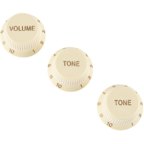 Fender Stratocaster Soft Touch Knobs, Aged White - Aged White