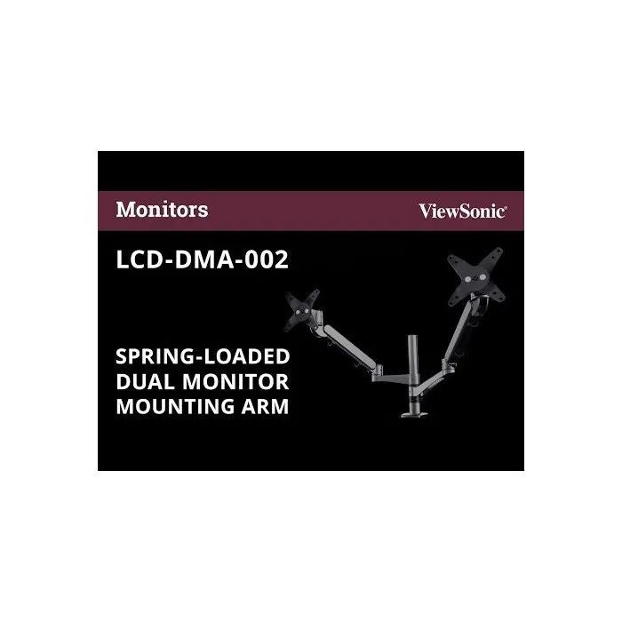 Viewsonic LCD-DMA-002 Dual Monitor Arm  Spring-Loaded, Heavy-Duty Design