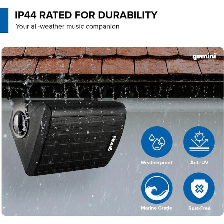 Gemini GHSI-W650BT-PR-BLK Pair of 6.5" Waterproof Mountable Outdoor Bluetooth Speakers