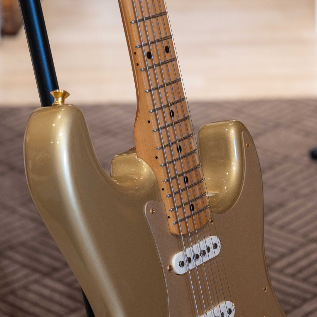 Fender - 50th Ann. LTD Edition Stratocaster (Maple - Aztec Gold)  w/ Tweed Fender Bag - MIM - 2020 -USED Electric Guitar