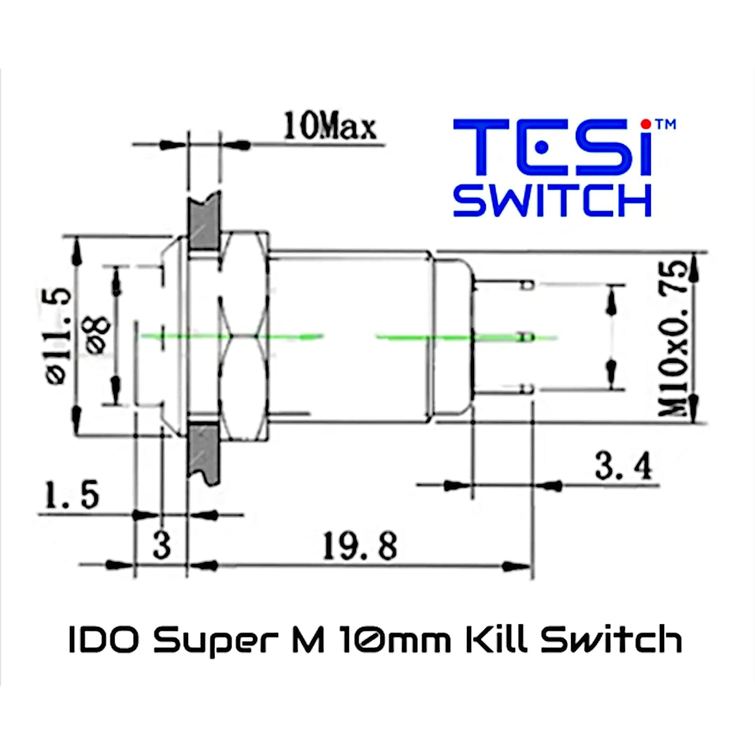Allparts 10mm Momentary Kill Switch - Red