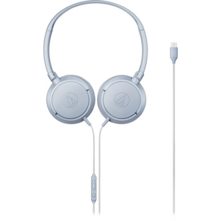 Audio-Technica ATH-S120C-GY USB-C On-Ear Headphones (Blue-Gray)