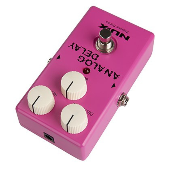 The NUX ANALOG DELAY pedal from the Reissue Series has 100% analogue circuit with 3205 and 3102 BBD chips. It gives you the warm sounding analog delay effect from the 80&rsquo;s. Experiment the effect by turning up the repeat and tweaking the DELAY TIME knob!