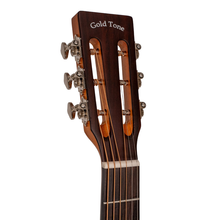 Gold Tone The Parlor: Acoustic-Electric All Solid Wood Guitar with Bag - Satin Natural