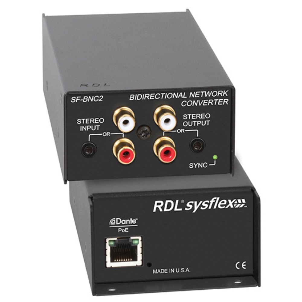 RDL SF-BNC2 Bidirectional Stereo Audio Dante Interface