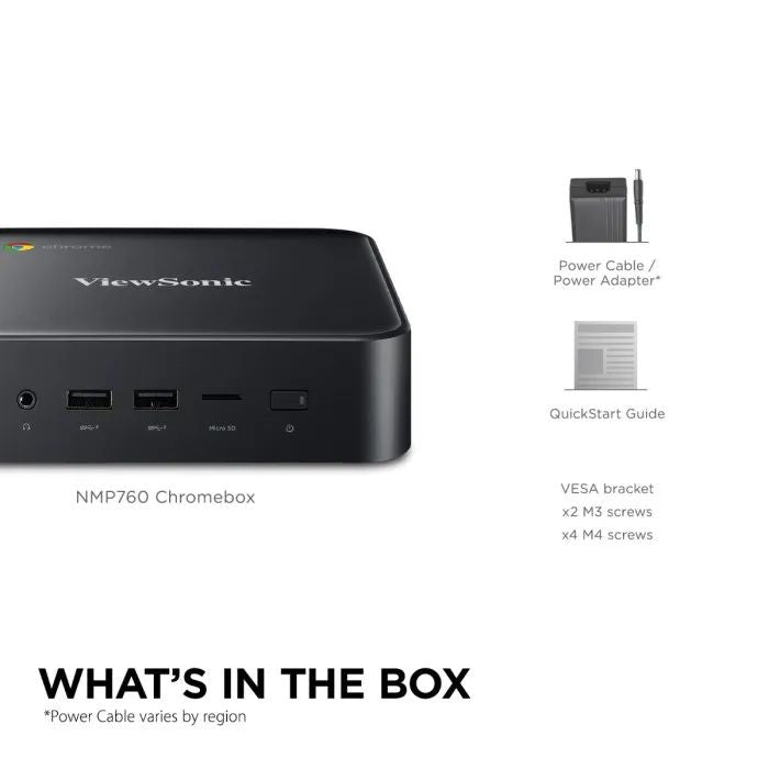 ViewSonic NMP760  Google Chromebox: Celeron 5205U 1.9GHz, 8GB DDR4, 64GB SSD, Chrome OS, Play Store, Security
