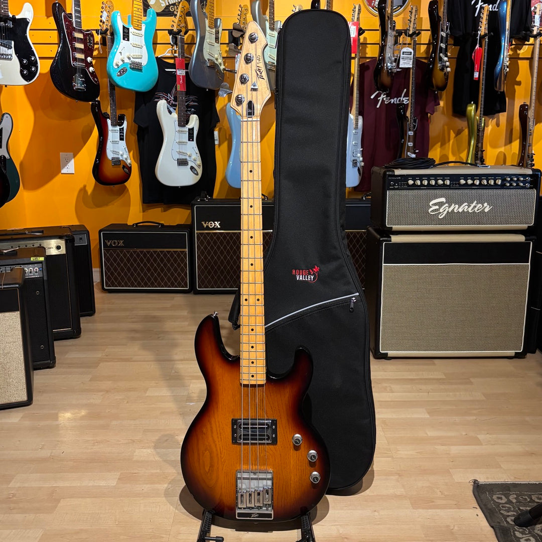 VINTAGE Peavey - T45 Bass  w/ Rouge Valley Bag ( Ash/Maple -3 Tone Sunburst) Early 1980's - USED