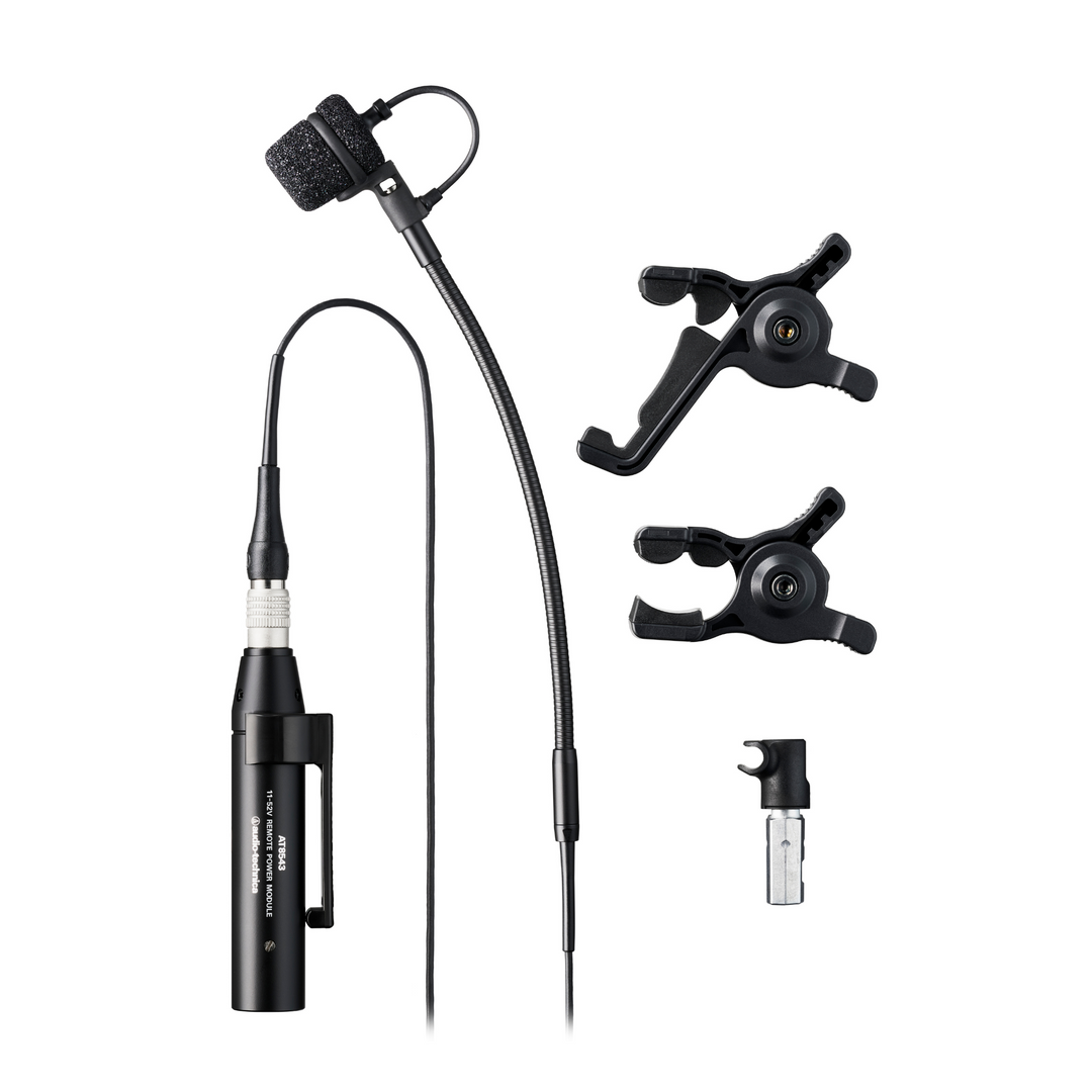 Audio-Technica ATM355VF Clip-On Cardioid Condenser Instrument Microphone with Power Module for Wireless & Wired (cW-Style & XLR Connectors)