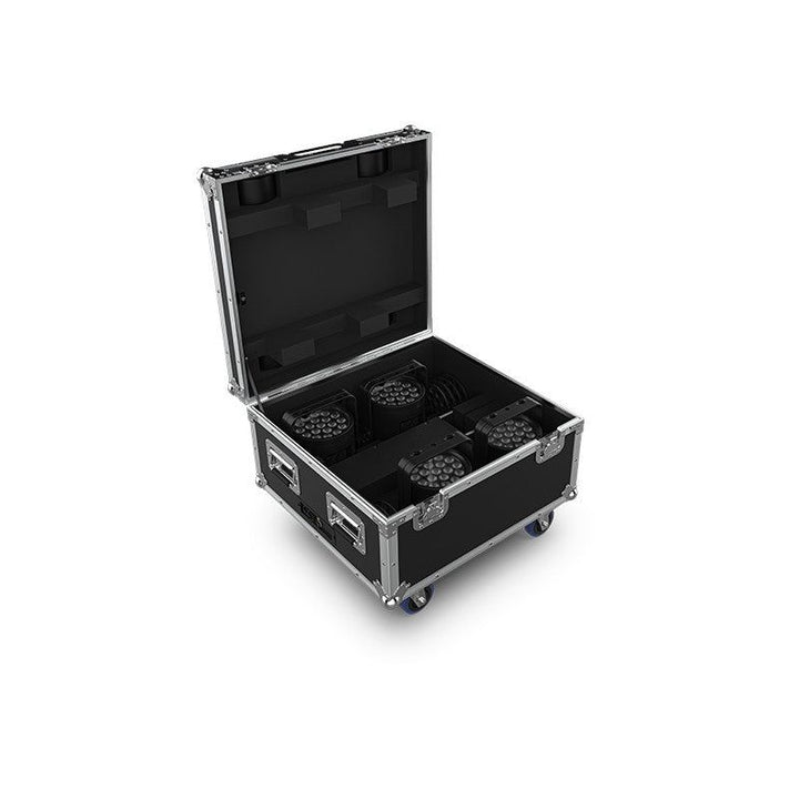 Chauvet Pro WELL-POD3X4 Kit of (4) battery-operated black IP65 rated batten style fixtures in charging case with RF remote