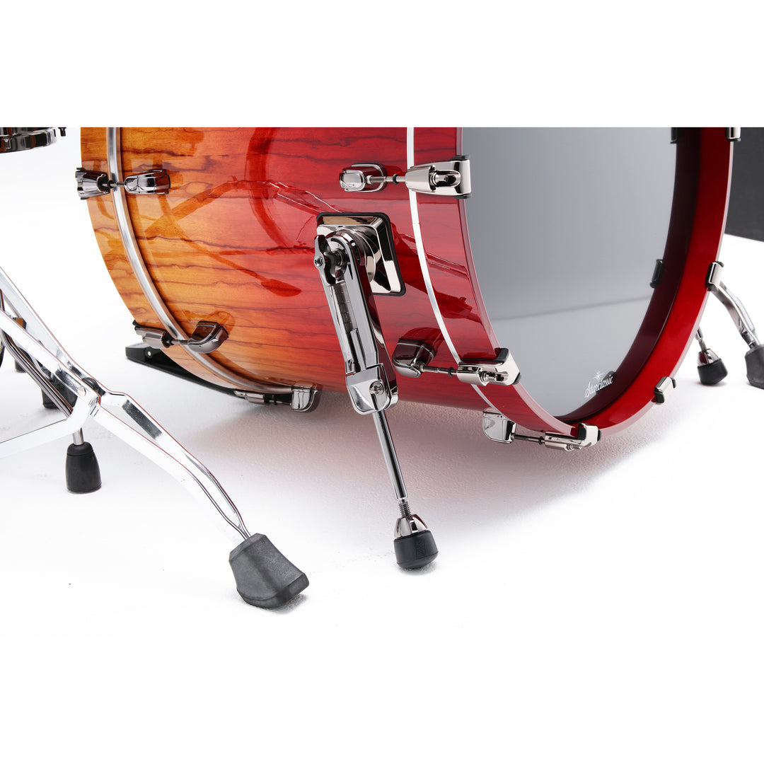 Tama Starclassic Walnut/Birch 5-Piece Shell Pack (22,10,12,14,16) with Black Nickel Shell Hardware - Vermillion Bosse Fonce Fade