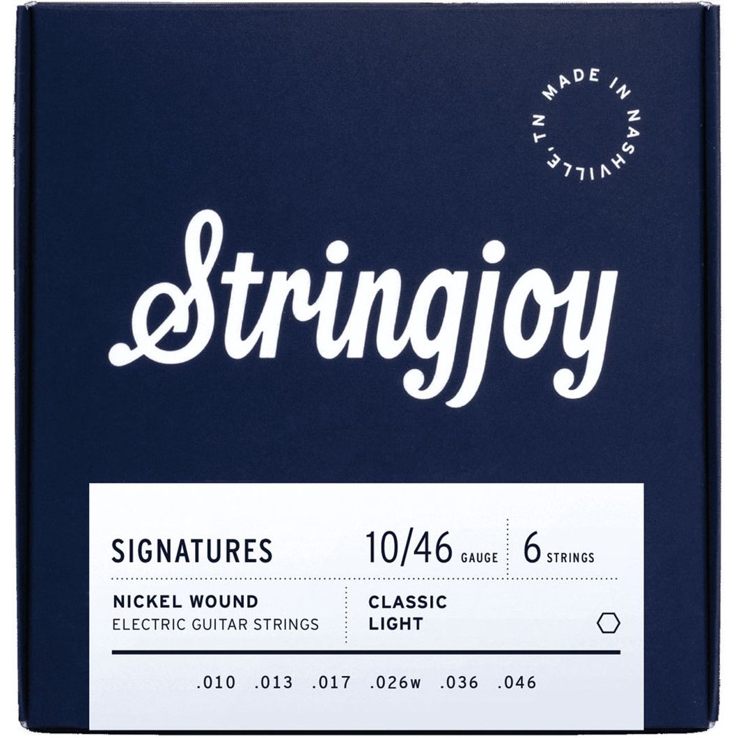 Stringjoy Signatures SJ-NW1046 | Classic Light Gauge (10-46) Nickel Wound Electric Guitar Strings