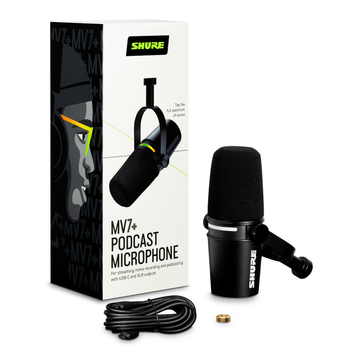Shure MV7+ USB Microphone - Black