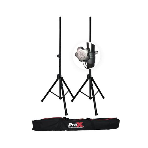 ProX T-SS18P Set of 2 Heavy Duty Speaker Tripod Stands 6 FT (44"-72") w/ Bag