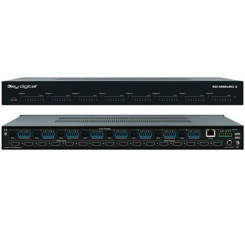 Key Digital KD-MS8x8G-2 8x8 4K HDMI Matrix Switcher w/ Audio Switching & Audio De-Embedding