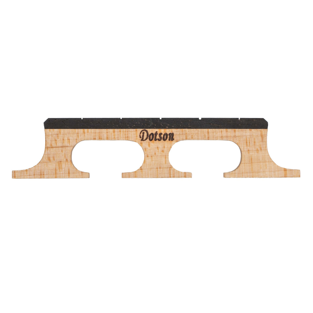 Dotson Bridges are crafted from carefully salvaged, acoustically responsive straight-grain maple&mdash;never figured woods&mdash;to ensure optimal vibration transfer and tone clarity. Each bridge features a seasoned ebony top, hot hide glue construction, and wood hand-selected for its sound quality. Designed by a luthier who works on some of the rarest banjos in the world, these bridges deliver balanced power from the low-end growl to high-fret punch.