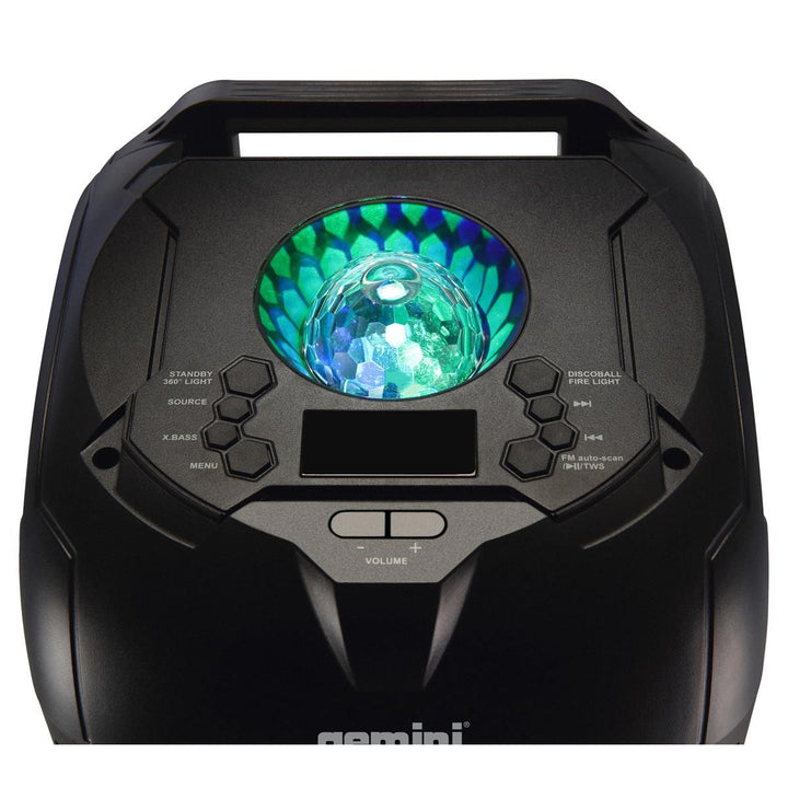 Gemini GPLT-360 360° Portable Bluetooth™ Speaker w/ LED Party Lighting
