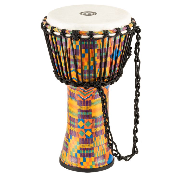 Meinl Percussion 8" Rope Tuned Travel Series Djembe Synthetic Head (Patented) Kenyan Quilt