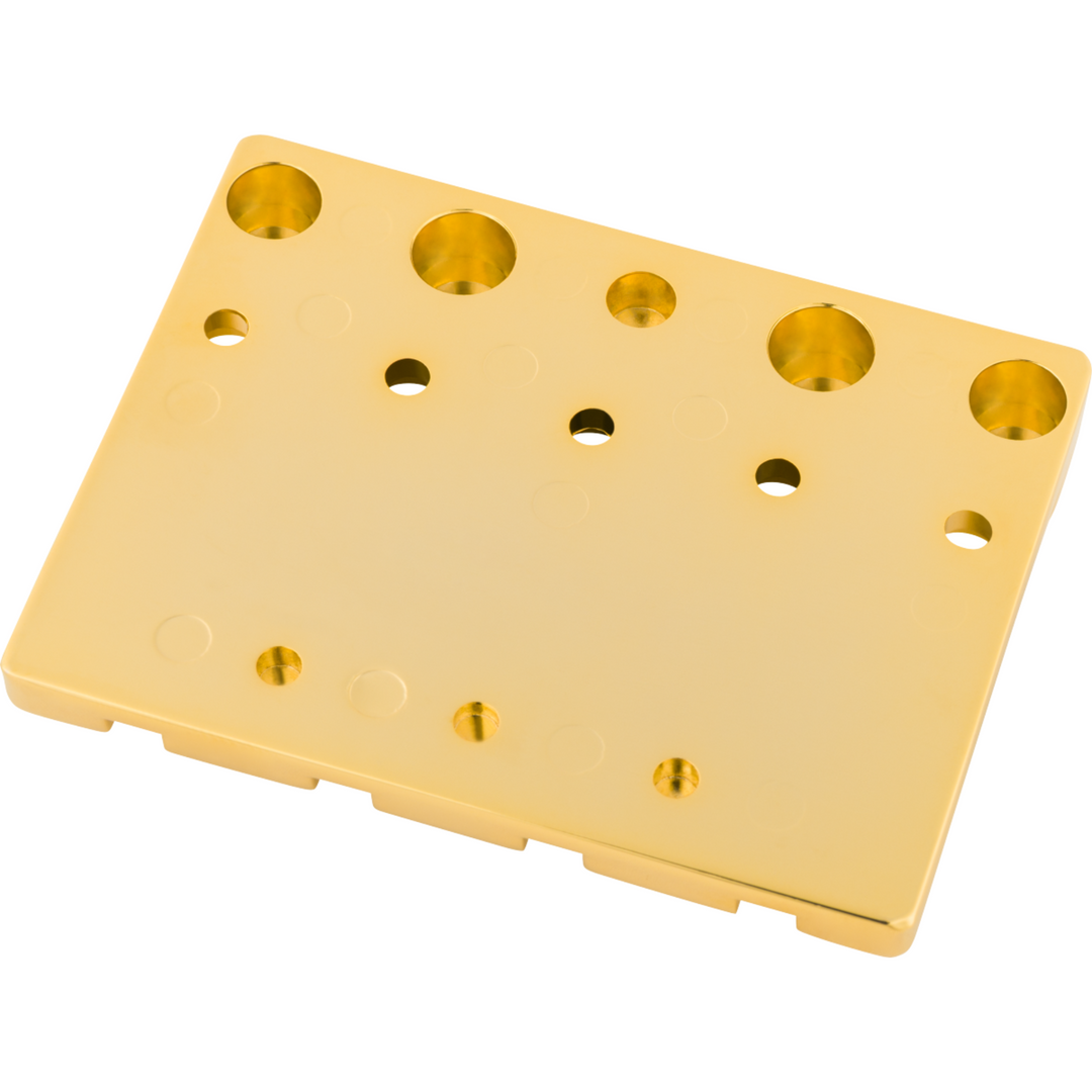 Fender ® HiMass™ 4-String Bass Bridge Assembly With Brass Saddles -  Gold