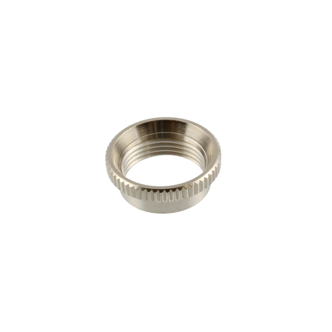 Allparts EP-4923-B01 Nickel Deep Round Nut - 25 Piece Bulk Pack