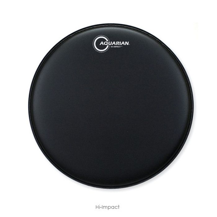 Aquarian HIP14W Hi-Performance Black Texture Coated Heavy 10/10 Double Ply Snare Drum Batter with Reverse Power Dot