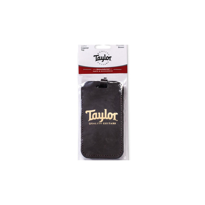 Taylor Leather Luggage Tag,Chocolate Brown,  Gold Logo