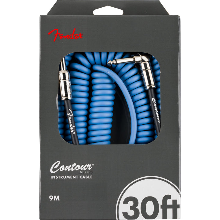 Fender  Contour 30' Coiled Cable - Lake Placid Blue