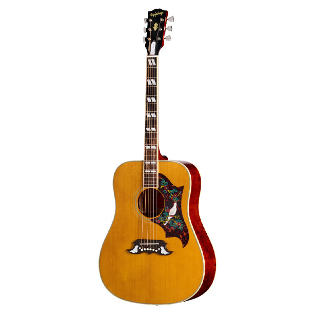 1963 Dove reissue acoustic/electric with hardshell case in Antique Natural finish. Aged appointments and vintage-spec construction.